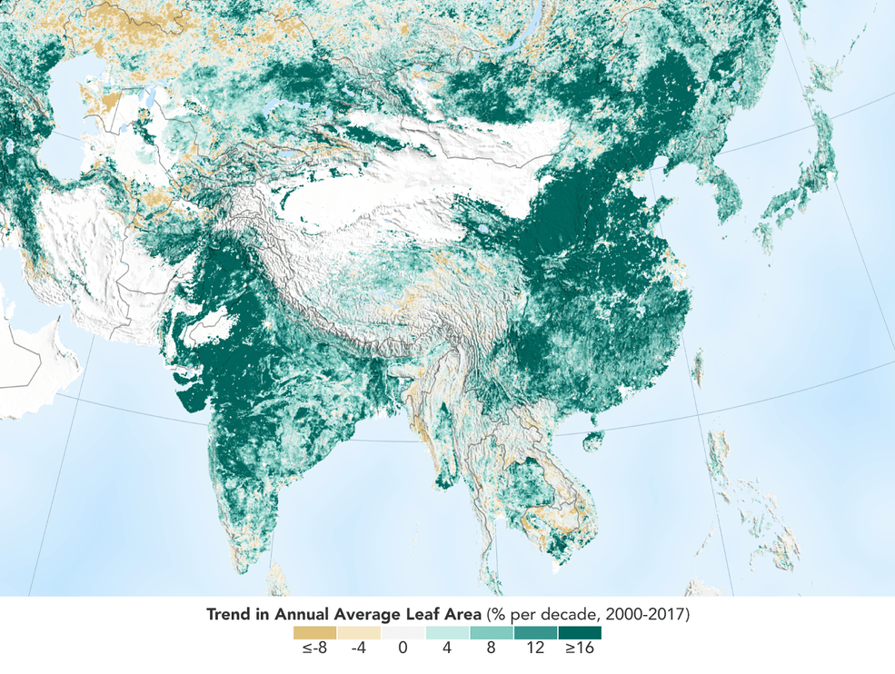 中国とインドで緑地増加が進んでいる Nasaの衛星データから判明 Webマガジン Axis デザインのwebメディア