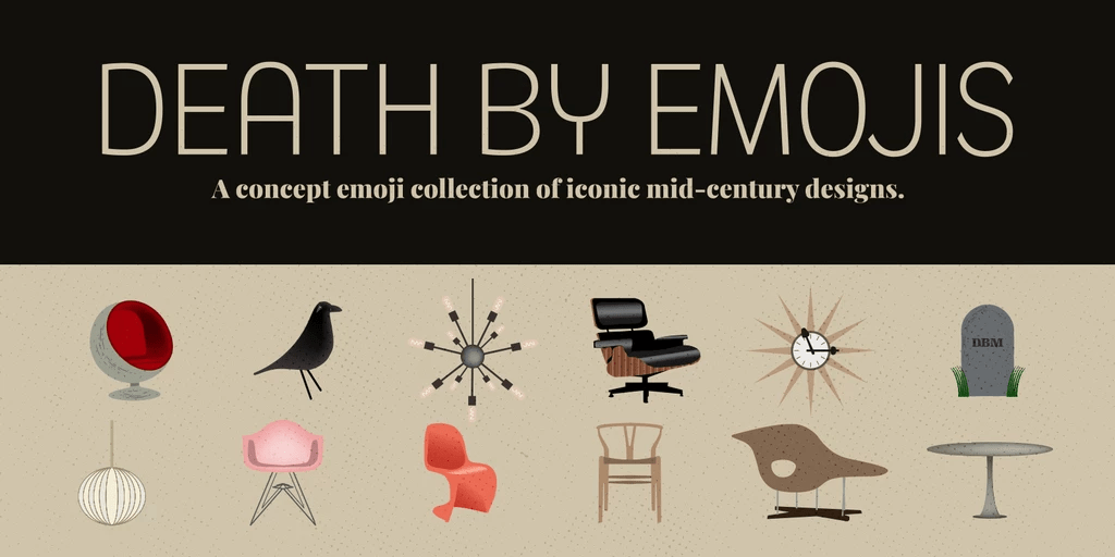 ミッドセンチュリーの名作家具が絵文字に Death By Modernismによる Midcentury Emojis Webマガジン Axis デザインのwebメディア