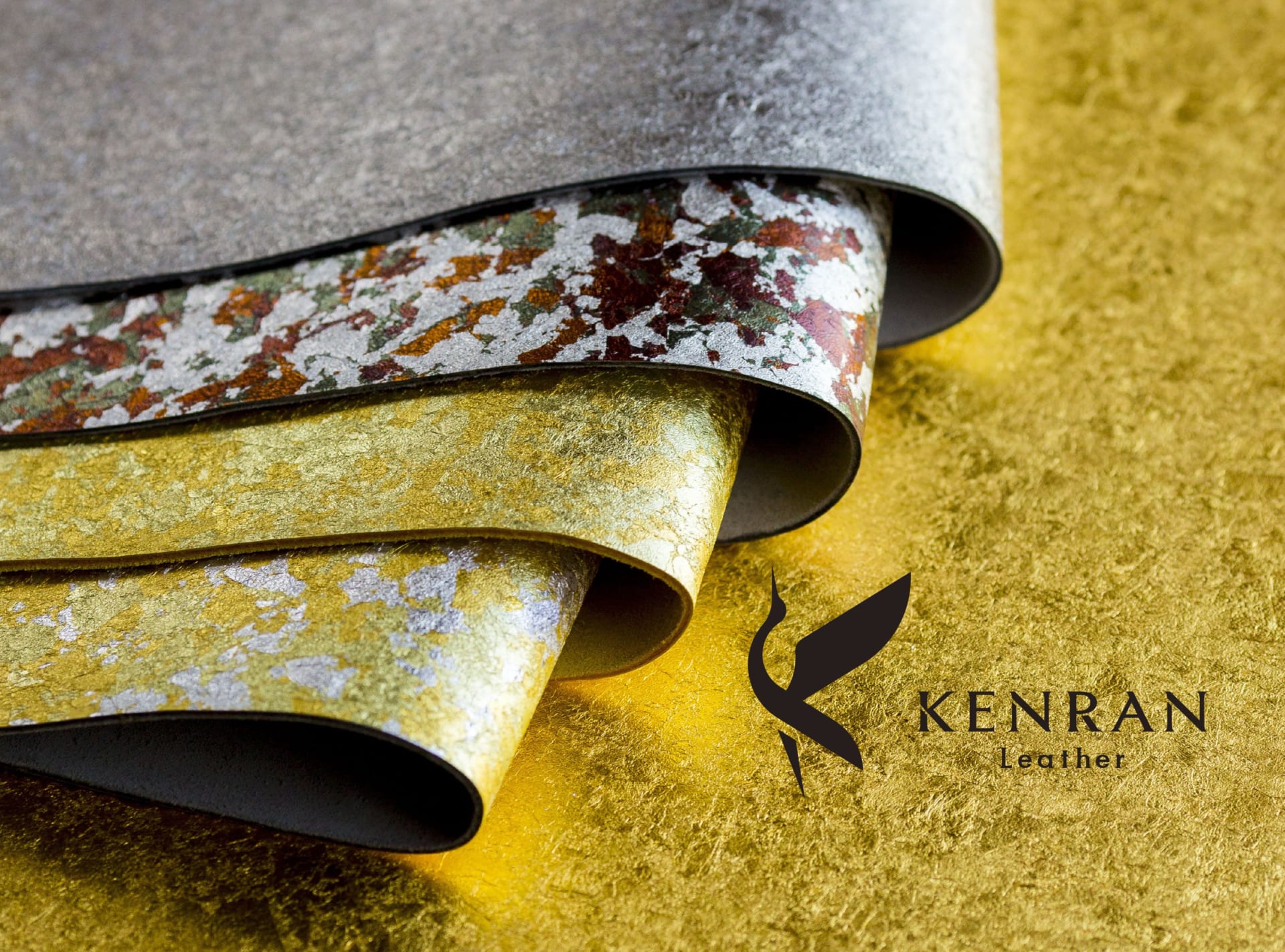 金沢の伝統技法「縁付金箔」を採用 レザー素材「KENRAN Leather 